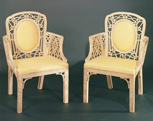 Pair of Chinese Chippendale chairs